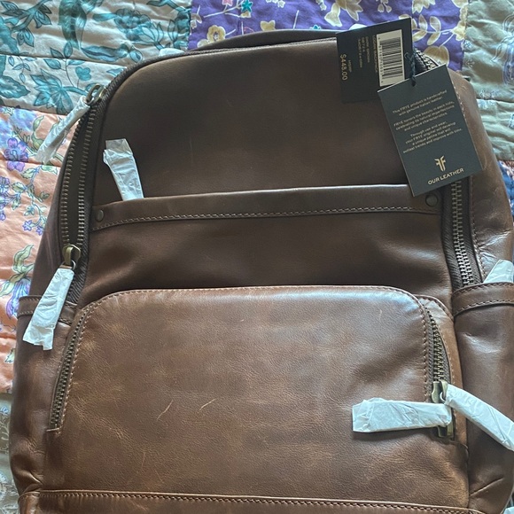 FRYE AND CO. Rich Brown Leather Backpack